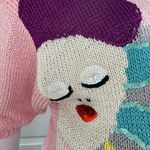 Nannell Pastel Colored Hand Knit Sweater Size Medium Pink Photo 6