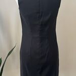 AGB Women's Black Sleeveless Embellished V Neck Scuba Crepe Sheath Dress Size 6 Photo 3
