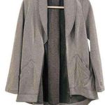 CAbi Grey White Stripe Back Zipper High Low Blazer Jacket Size XS Photo 1