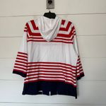 Chico's Women’s 2 Weekend Striped Wren Radiant Red Jacket New Photo 4