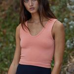 By Together V Neck Cropped Tank Top Ribbed Photo 2