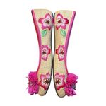 Sperry Top-Sider Shoes Womens Size 8.5 Pink Floral Raffia Pom Pom Flats 9541707 Photo 4