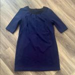 Boden Blue Sheath Dress with 3/4 Sleeves and Crew Neck 14 Long Cut out Photo 1