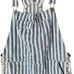 American Eagle Blue White Denim Overall Shorts size XL Photo 3