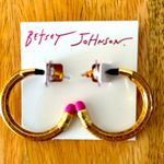 Betsey Johnson NWT  Pencil Hoop Earrings Photo 0