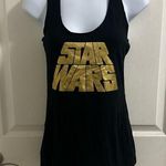 Star Wars Women’s Racerback tank top size Medium black w/ gold metallic graphic Photo 0