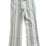 Anthropologie Cartonnier cream & navy blue striped Charlie crop flare pants, 6 Photo 0