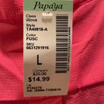 Papaya Hot Pink Sheer Long Sleeve Blouse Photo 2