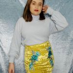 Boohoo embroidered  flowers patches velvet skirt Photo 2