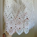 Gap 🌞 White Eyelet Embroidered Lace Split Neck  Sleeveless Tank Top Blouse #R Photo 8