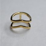Source Unknown Phantom Linear Knuckle Gold Tone Size 10 Unisex Punk Goth Biker Ring Photo 2
