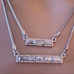 Jennifer Lopez layered rhinestone bar necklace Photo 1