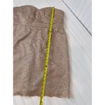 David's Bridal David’s Bridal Short Strapless All Over Lace Dress Tan Sweetheart Neck Mini 18 Photo 2