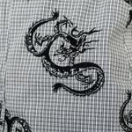 Vintage 90s Black Plaid Velvet Dragon Mini Skirt Photo 3