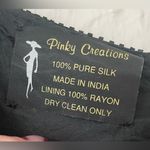 Vintage Black Bleaded 100% silk lined long sleeve cocktail dress/tunic; size M Size M Photo 3