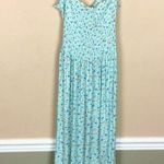 Aeropostale NWT  Women’s Mint Green Floral Tank Leg Slit Open Back Midi Dress Photo 0