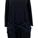 COS  Black Tie Front Long Sleeve Paperbag Skirt Dress Size Small Photo 0