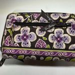 Vera Bradley  Plum Petals Floral Turnlock Wallet Retired Print EUC Photo 1