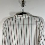 Cozy Earth‎ Pajama Top Women Large Soft Woven White Stripe Lounge Shirt Long Slv Photo 7