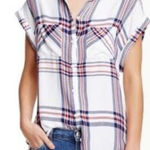 Como vintage  White and Blue Plaid Button-Down Shirt Photo 0