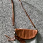 Genuine Leather Vintage Cross Body Bag Tan Photo 0