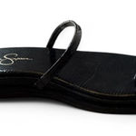 Jessica Simpson Black Snake Print Strappy Flat Sandals Size 8 Photo 0