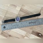 Fossil  Ladies Watch Black Leather Strap Purple Dial Luminous Hands Photo 8