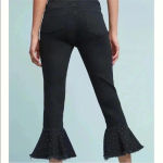 Anthropologie  Pilcro Black Studded Flare Cropped Jeans Sz 25 Photo 2