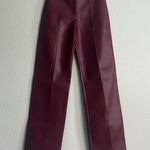 Aleksandre Akhalkatsishvili Faux Leather Pants in Burgundy, NWT, Size XS Red Photo 1
