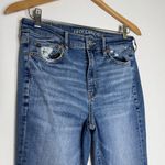 American Eagle  Super High-Rise Flare Jeans Size 6 Regular Distressed Hem Stretch Photo 6