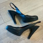 Prada  Vintage Leather Women’s Slingback Platform Pumps Heels Black Size 39/9 US Photo 5