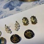 Lot Of 4 Pretty Gold Tone Women’s Costume Earrings Pierced Photo 6