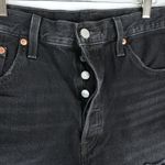 Levi's 501 Shorts Womens 32x2 Black Distressed Cut Off Premium Denim Button Fly Photo 2