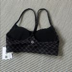Lululemon NWT  Flow Y Bra Light Support in Square Hearts Jacquard Coal Black- 2 Photo 9