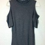 Acemi  Dark Charcoal High Neck Cold Shoulder Top Size M Photo 0