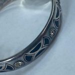 Brighton Clamper Style Bracelet Magnetic Closure Silver Tone Rhinestone Accents Photo 3