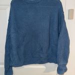 Free People Blue Cable Knit Sweater Photo 2