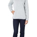 L.L.Bean Fleece Snap Sweater Pullover Gray Heather Small Petite Like New Photo 3