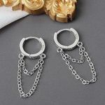 925 Silver Plated Tassel Chain Dangle Drop Earrings for Women Photo 0