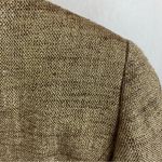 Anne Klein Linen Blend Tan & Gold Metallic Colarless Blazer Jacket 10 Photo 2