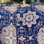 Loft $Offers  M tie up button down Floral Blue and Pink Dress Photo 4