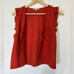 Madewell Red Boxy Ruffled Tank Top Photo 6