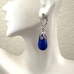 Isaac Mizrahi blue and silver tone drop Earrings Photo 0