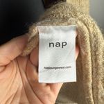 Nap Loungewear Wool Blend Hooded Duster Cardigan Open Front Pockets Tan L Size L Photo 7