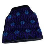 EDELWEISS SKIWEAR Winter Hat Black Purple Geometric Knit Pattern VINTAGE Unisex Photo 5