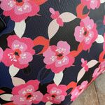 Trina Turk  Narcissus Tote NWT Double Handled Shoulder Strap Navy Pink Floral Lux Photo 12