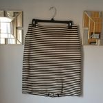 Talbots Striped Navy Blue & Cream Pencil Skirt Size 8 Photo 0