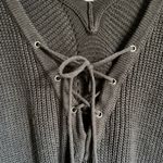 Altar'd State Womens sz S Plum Chunky Knitted Lace Up Neck Pullover Tunic Sweater Photo 3