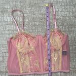 SheIn : Pink Stretchy Corset Style Silky Lace Top Photo 5