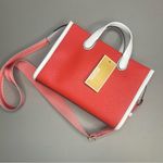 Michael Kors Gigi Small MK Embossed Coral Leather Messenger Bag Tote Purse NWT Photo 4